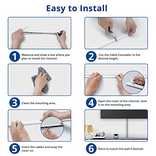 ZhiYo Corrector de cable de pared de 156 pulgadas (4 x 39 pu