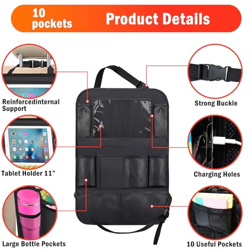 Organizador de asiento trasero de automóvil, paquete de 2 or