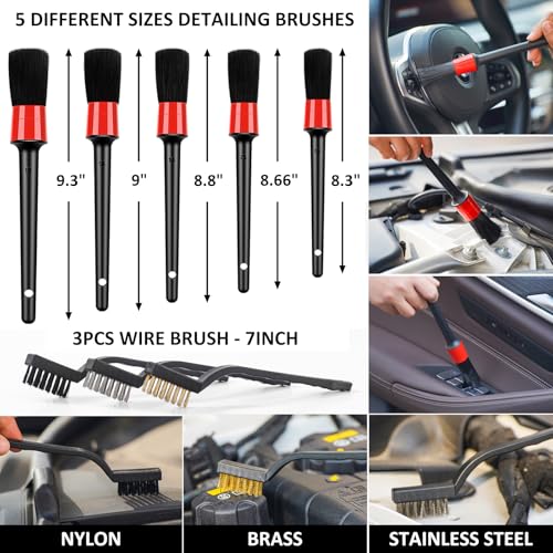 AUTODECO Kit de limpieza de 44 piezas para lavado de autos,