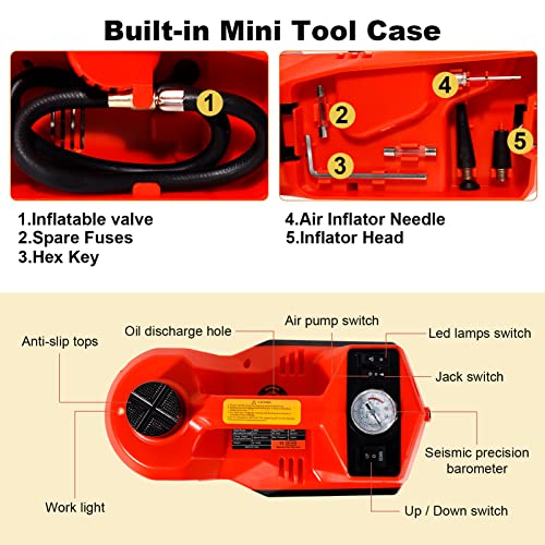 Kit de gato eléctrico para automóvil, gato hidráulico de 5 t