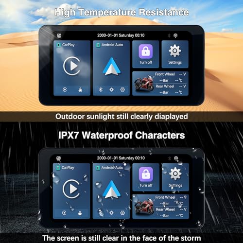 Carplay de motocicleta y pantalla táctil automática Android,