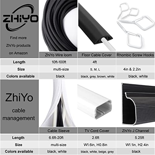 ZhiYo Cubierta flexible de conducto de cable de 20 pies y 1/