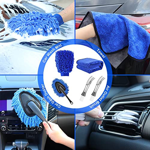 Juego de 26 cepillos para detalles de automóvil, kit de deta