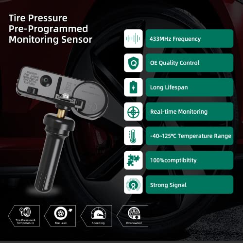 TPMS Sensor Dodge, paquete de 4 sensores de sistema de monit