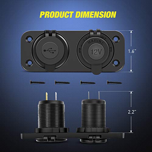 Nilight QC 3.0 Cargador USB y encendedor de cigarrillos ench