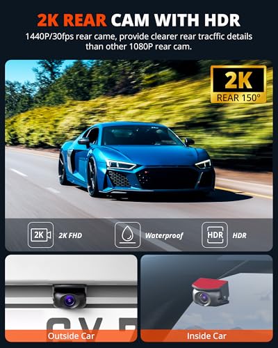 Kingslim D4PRO Dash Cam delantera y trasera – Cámara de salp