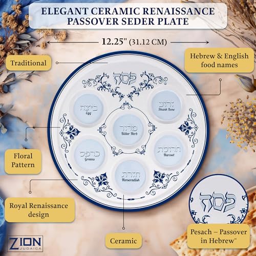 Zion Judaica - Juego de seder de Pascua Colección Renacimien