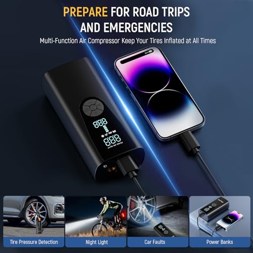 Tire Inflator Portable Air Compressor, 150 PSI Air Pump for