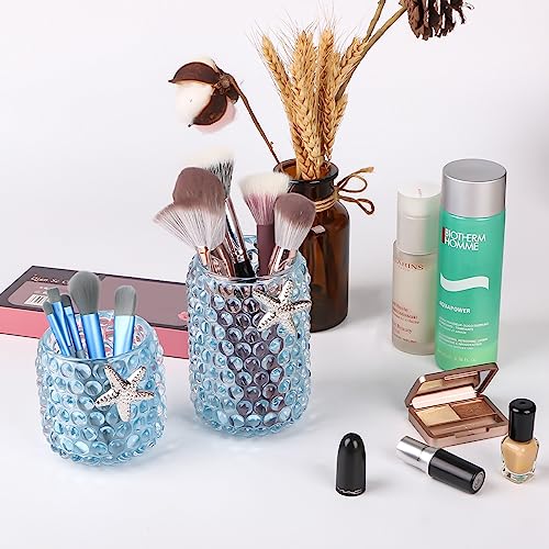 Organizador de brochas de maquillaje de vidrio, taza de alma