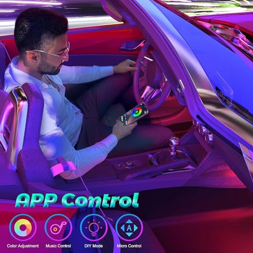 Winzwon - Luces LED para el interior del automóvil (4 unidad