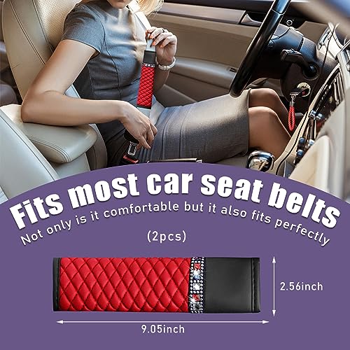 Ziciner 2 fundas de cuero para cinturón de seguridad, fundas