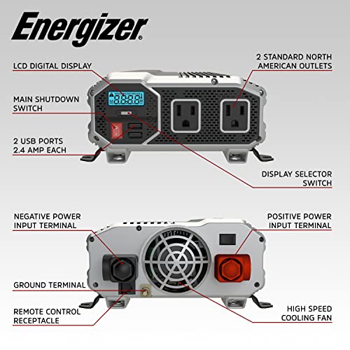 Energizer Inversor de corriente de 1100 vatios, inversor de