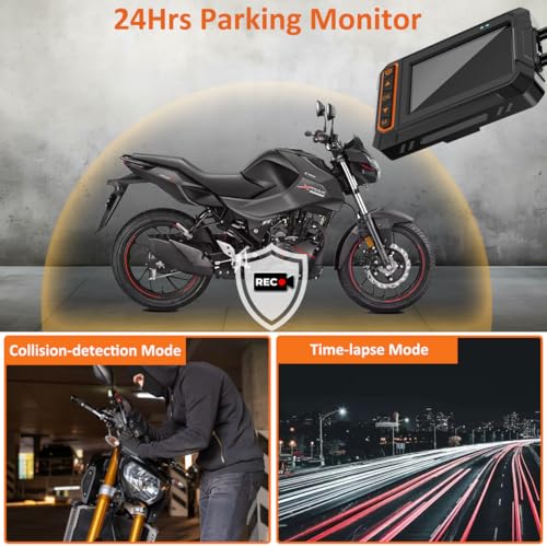 Cámara de salpicadero de motocicleta, LCD de 3 pulgadas, imp