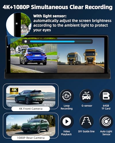 【Lente giratoria de 350°】Pantalla inalámbrica Apple CarPlay