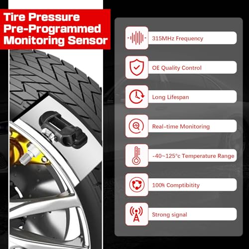 RLP Juego de 4 sensores TPMS de sistema de monitoreo de pres