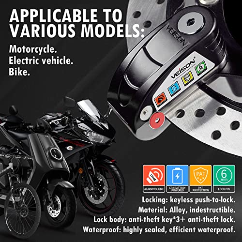 Cerraduras de motocicleta Sistema de alarma antirrobo de 130