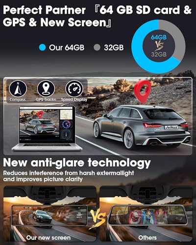 Cámara de espejo retrovisor 4K de 12 pulgadas mejorada 2025