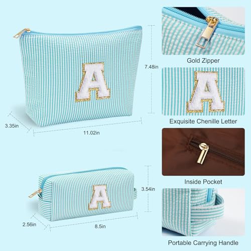 YOOLIFE 2 bolsas de maquillaje con inicial, bolsa de cosméti