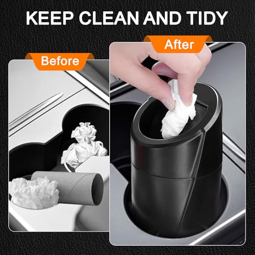 Cubo de basura para automóvil con tapa, paquete de 2 mini cu