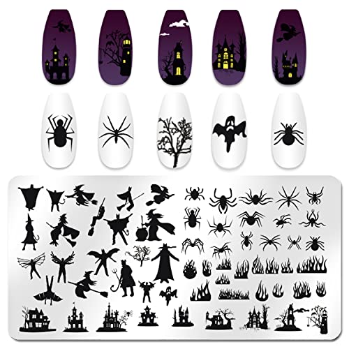 WOKOTO Juego de 6 placas de sello de arte de uñas Holloween