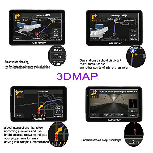 Navegación GPS para automóvil, pantalla táctil HD 8G de 7 pu