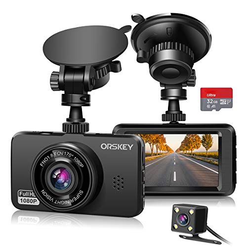 Cámara de salpicadero para coches delantera y trasera 1080P