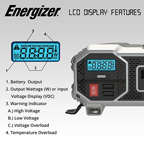 Energizer Inversor de corriente de 1100 vatios, inversor de