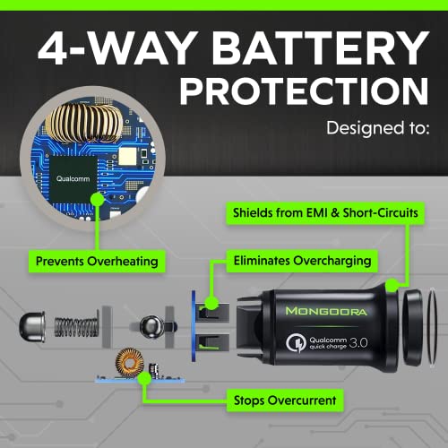 Adaptador de cargador de automóvil, de metal, portátil, 3.0