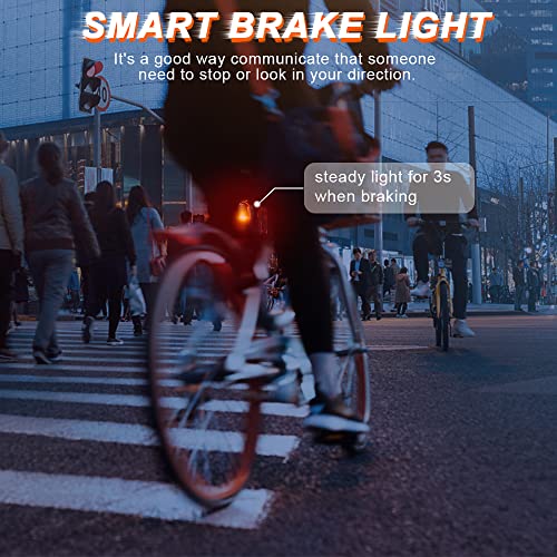 ONVIAN Alarma de luz trasera de bicicleta, luz trasera de fr