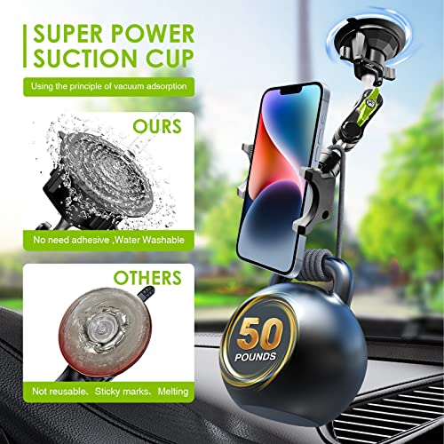 Soporte de ventosa para teléfono con rotación de 360°, brazo