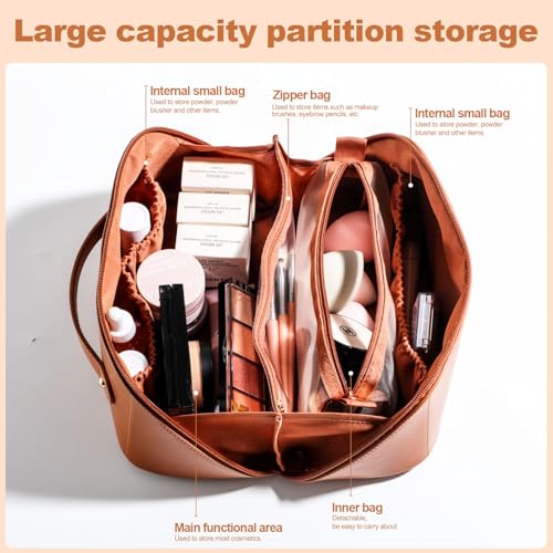 BS-MALL Bolsa de maquillaje de viaje: bolsa de aseo portátil