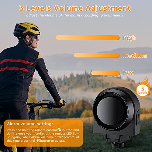 ONVIAN Rechargeable Bike Bell Bike Alarm with Wireless Remot