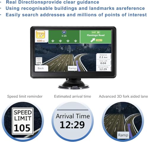 Navegador GPS para automóvil 2025, pantalla táctil de 7 pulg