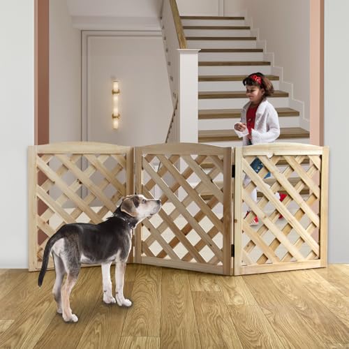 ZJSF Puerta plegable de interior para perros para casa, puer
