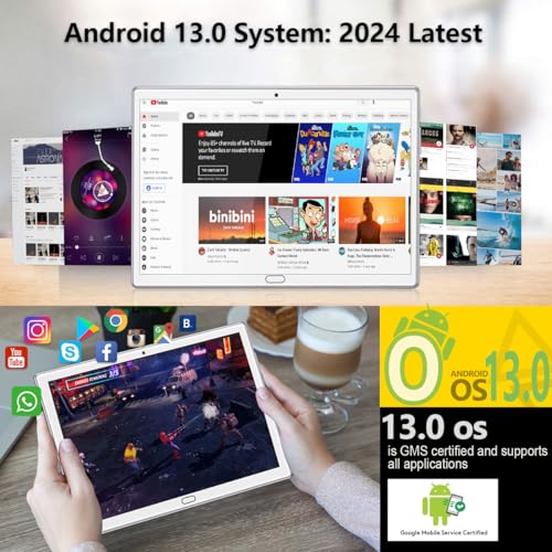 Tableta 2 en 1 de 10.1 pulgadas, tabletas Android 13.0, 64 G