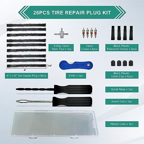TT-M26 - Kit de reparación de neumáticos sin cámara, kit de