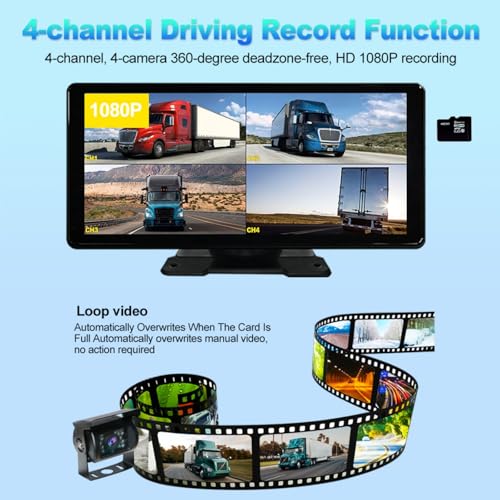 Sistema de cámara de respaldo 4K RV&Semi-Truck 4CH Dash Cam