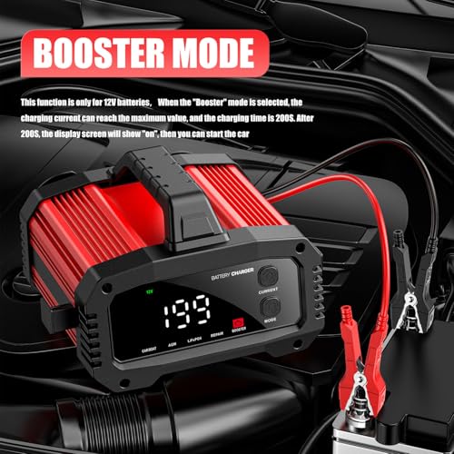 Cargador de batería de 25 A, 2/8/20/25 amperios 12 V/24 V Li