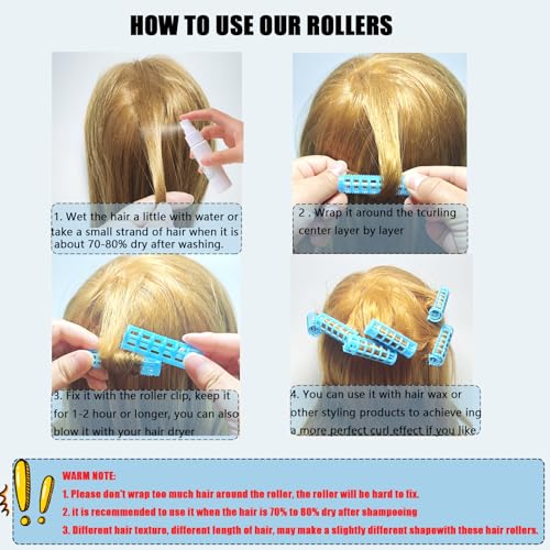 ZMD Juego de 28 rulos de plástico para el cabello, de 0.6 pu