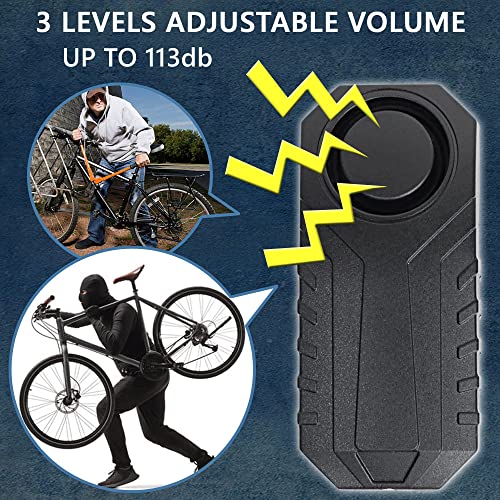 Alarma de bicicleta de 113dB con control remoto, sensor de m