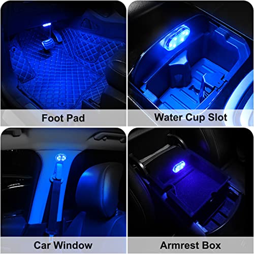4 luces LED inalámbricas para el interior del automóvil, luc