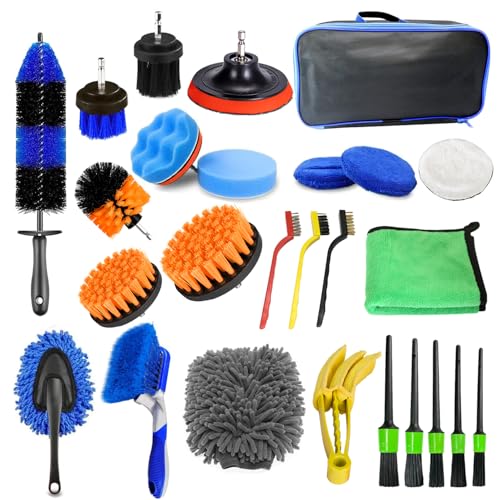 Kit de cepillo de limpieza de coche de 26 piezas - Herramien