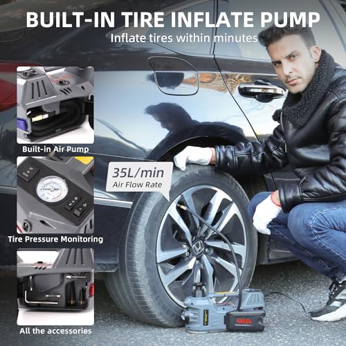 EFFIROSO Kit de gato eléctrico para automóvil hidráulico de