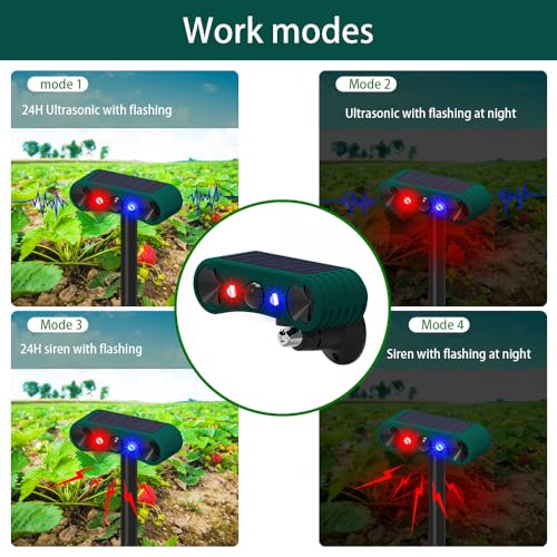 Alarma solar con sensor de movimiento de 129 dB con luz estr