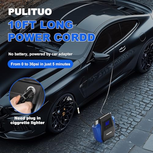 PULITUO Compresor de aire portátil para neumáticos de automó