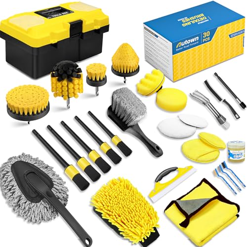 Kit de 30 piezas de detalles de coche, juego de cepillos de