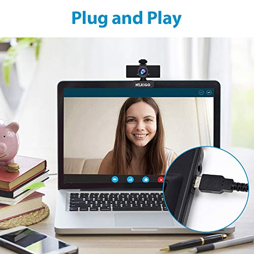 NexiGo Cámara web N60 1080P con micrófono, FOV ajustable, zo