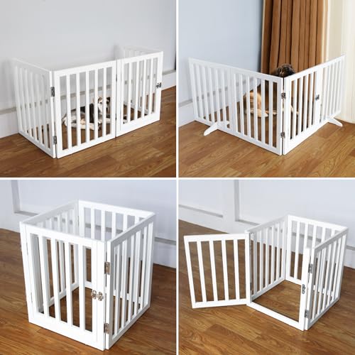ZJSF Puerta plegable para perros de interior para casa, puer