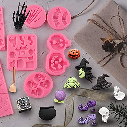 Moldes de silicona para Halloween, paquete de 7 moldes para