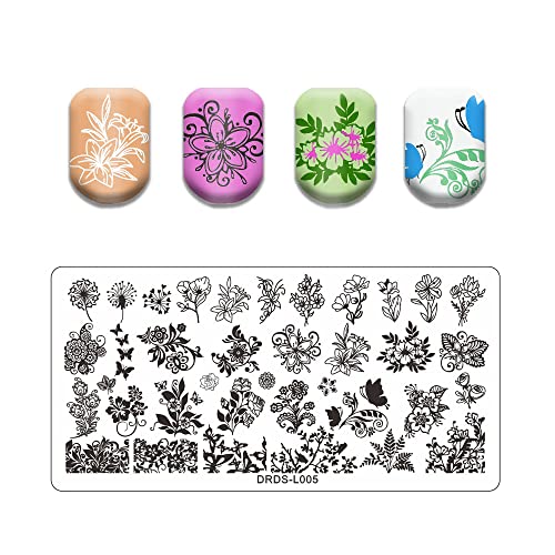 VNC Juego de 13 placas de sello de uñas, 8 placas, 2 sellos,